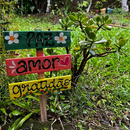 Placa de Jardim Paz Amor e Gratidão