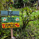 Placa de Jardim Fé, Paz e Amor